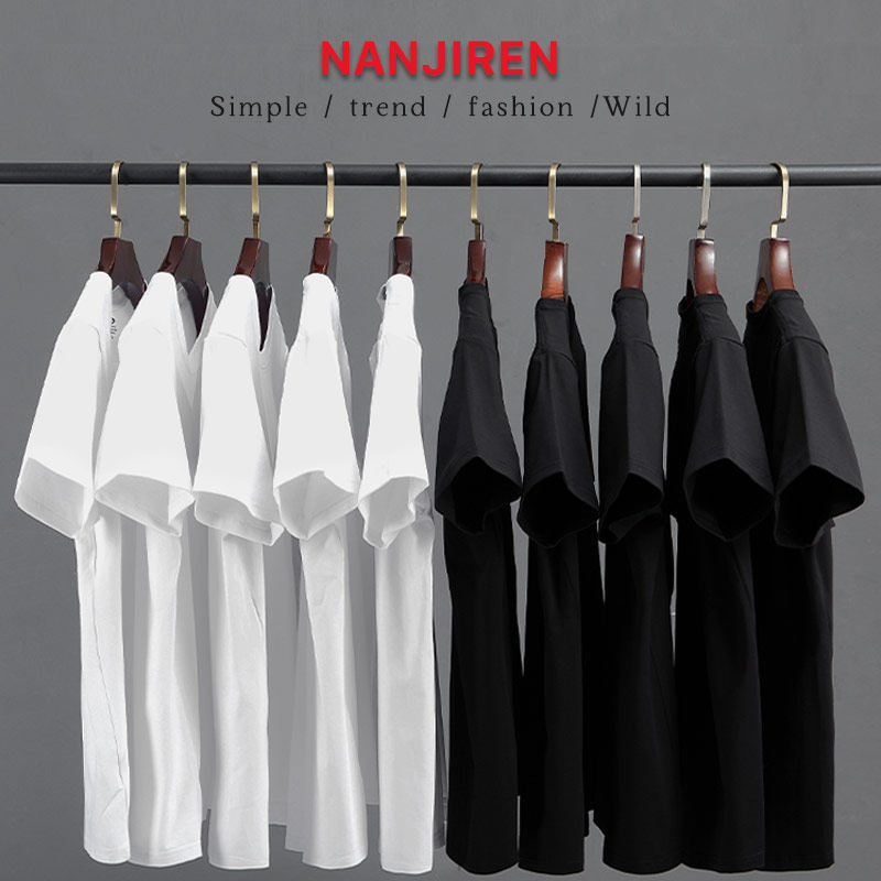 短袖T恤男潮牌潮流纯棉打底衫韩版修身夏季上衣服男装半袖白体恤