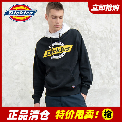 Dickies撞色拼接连帽情侣款卫衣 春季新品毛圈布上衣宽松男8726