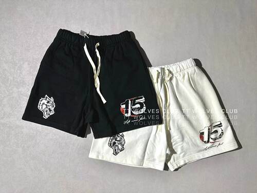 TTWOLVES狼头男女同款全棉水洗毛圈宽松版型健身运动短裤D447
