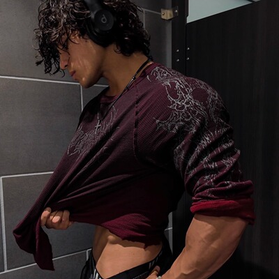 男女同款健身运动华夫格长袖T恤