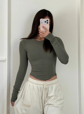 TTWOLVES新款Mellow rib针织螺纹超柔软短款女士运动健身长袖E27