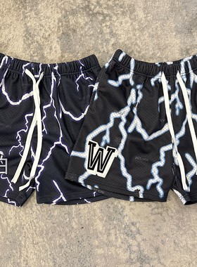 TTWOLVES独家狼头超高难度闪电网眼迷彩短裤男士夏季宽松运动D71