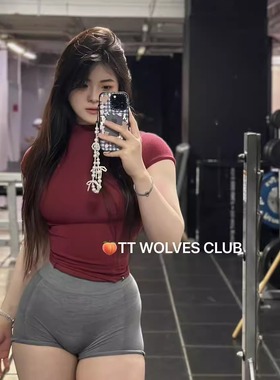 TTWOLVESMellowrib螺纹弹力高领软糯长款显瘦健身舒适短袖上衣C39