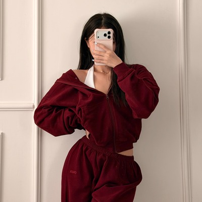 女士健身运动拉链连帽卫衣卫裤