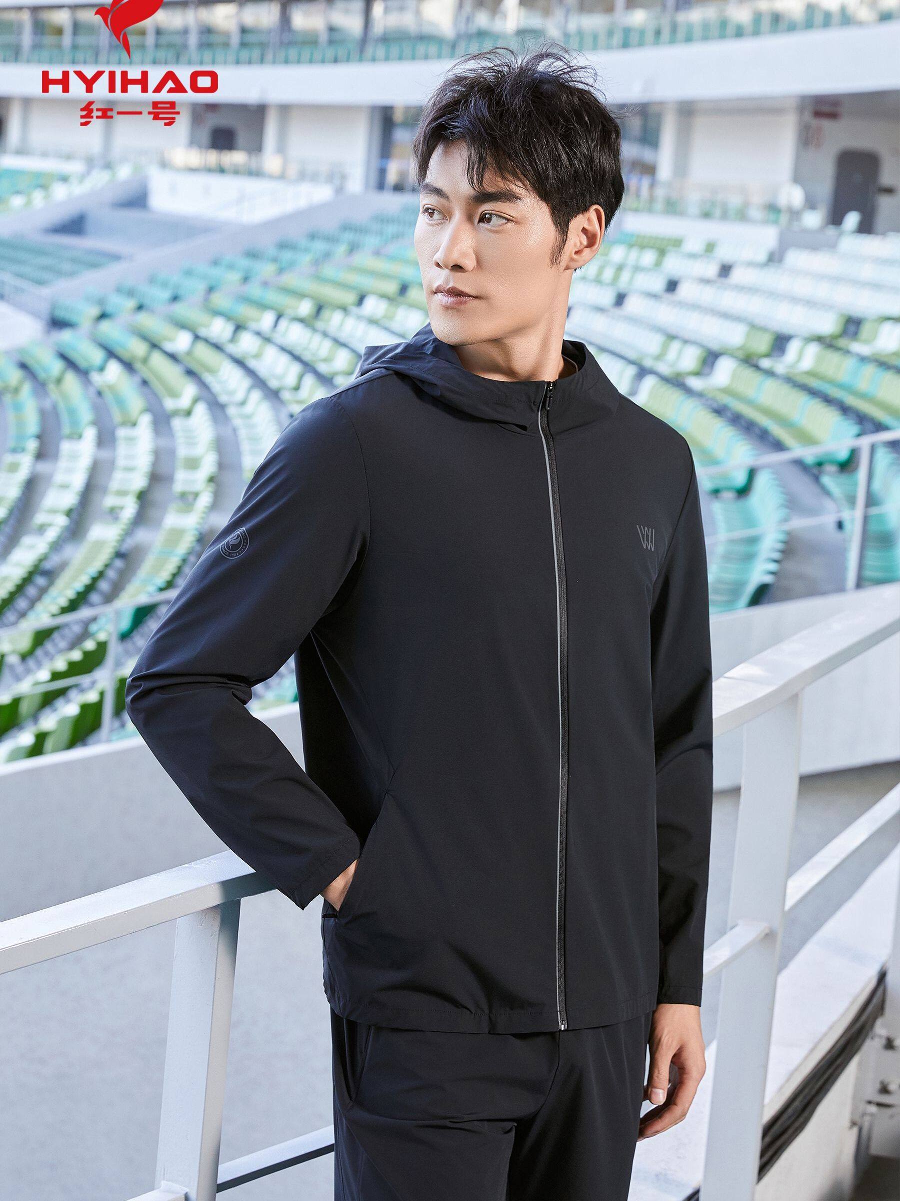 红一号爆冰衣男夏季防晒服夹克皮肤衣连帽外套长袖休闲上衣68006
