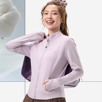 好彩露露萌果冻立领外套女676长袖拉链开衫2026春夏新款棉小蛮腰