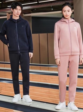 红一号秋冬新款男女款外套休闲连帽拉链开衫兔毛绒保暖卫衣23505