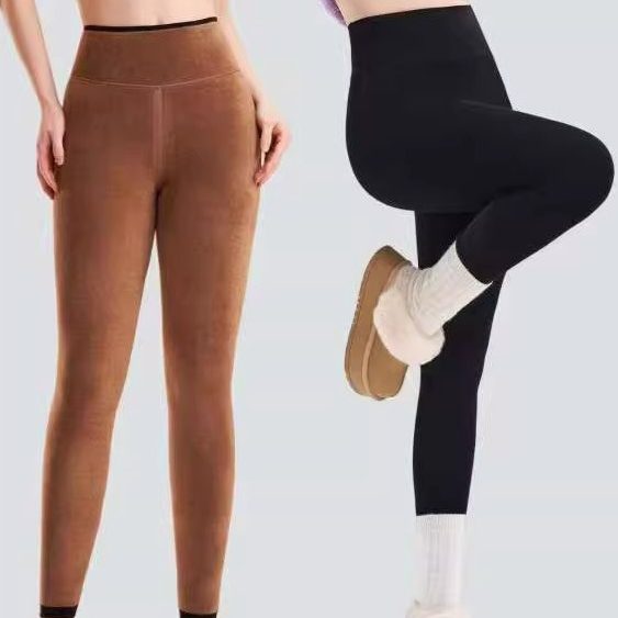 彩色春天纯羊毛打底裤1060加厚黑色无缝裤冬1061驼绒大码加长1062