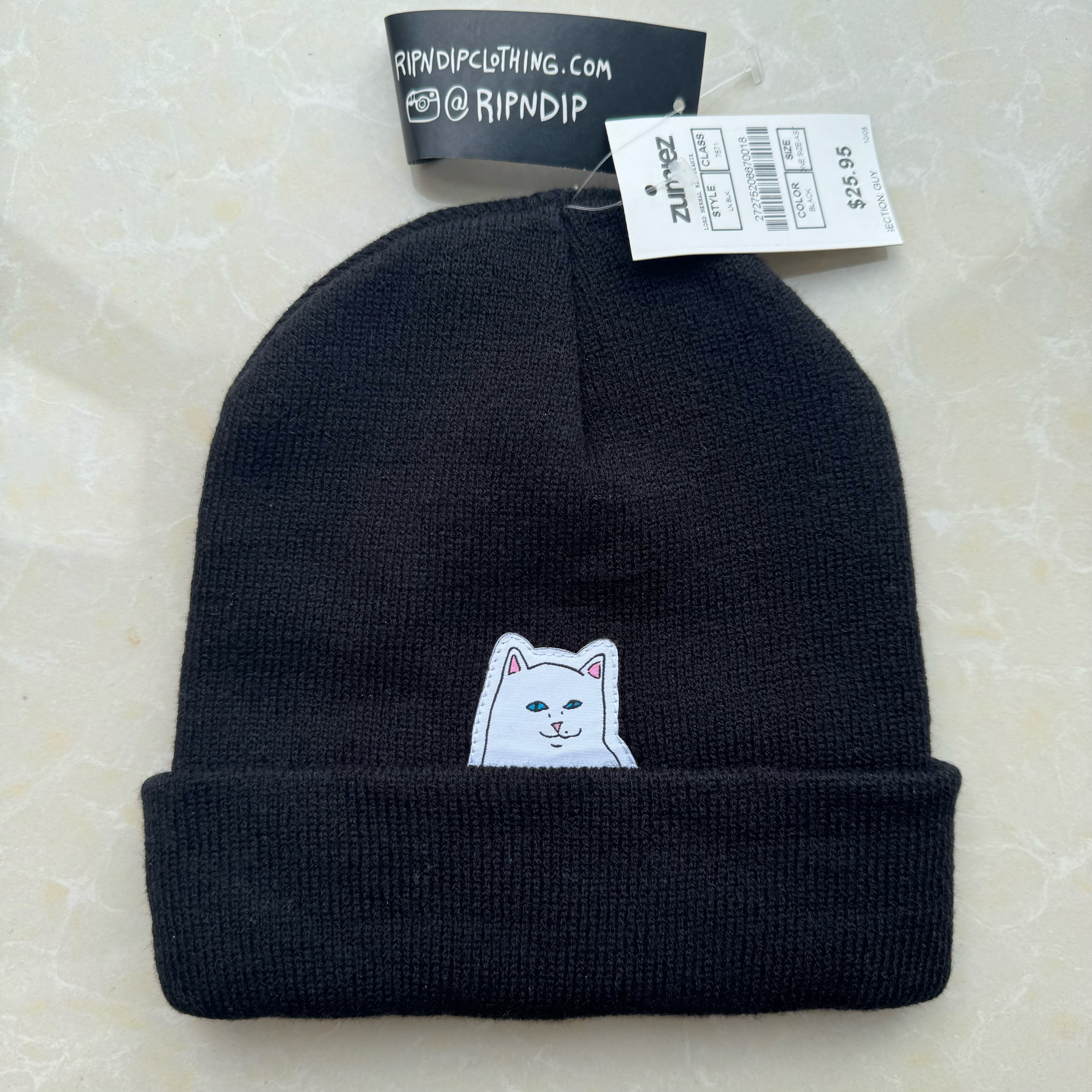 美潮RIPNDIP中指贱猫针织冷帽