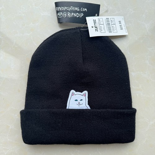 美潮RIPNDIP中指贱猫针织冷帽