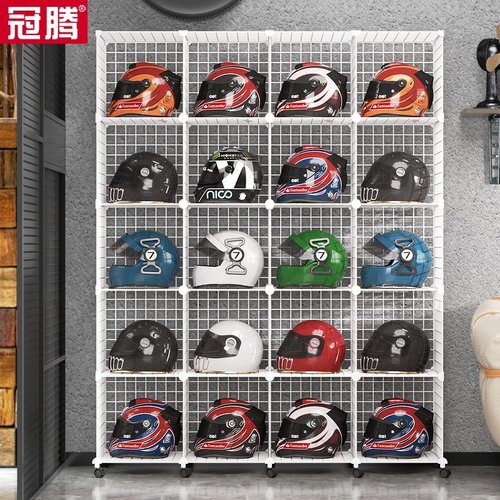头盔置物架展示架铁网落地可移动