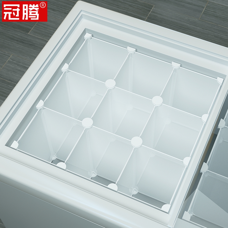 海尔冰柜商用置物架超市s组合岛柜海鲜冷冻卧式展示柜网格置物筐