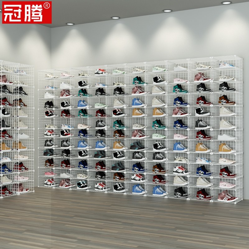 鞋店鞋架展示架专卖店落地式直播商用组合卖鞋架子商场靠墙铁鞋架