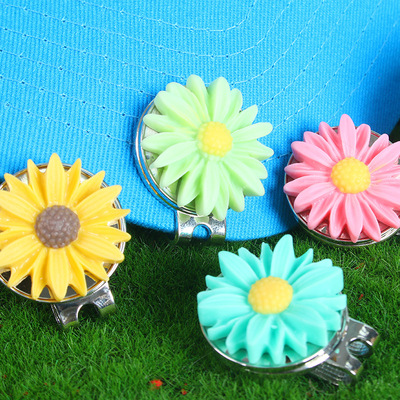 日韩小雏菊高尔夫帽夹花朵帽夹