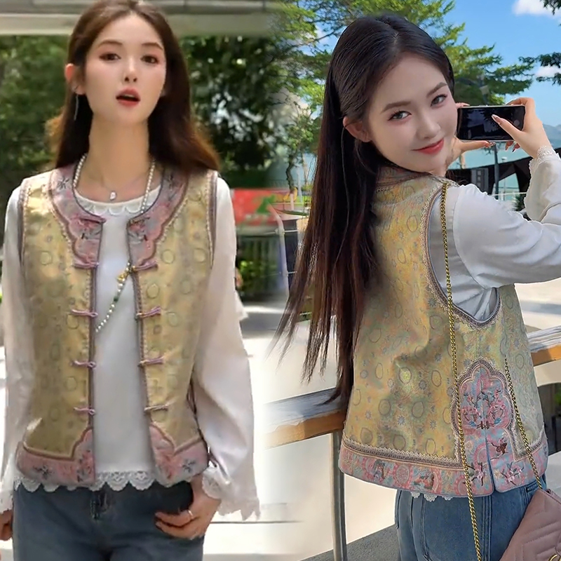 冬季新中式复古国风两件套女