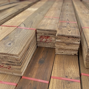 复古风化老木板旧木板门头装饰杉木护墙板松木吊顶酒吧实木背景墙