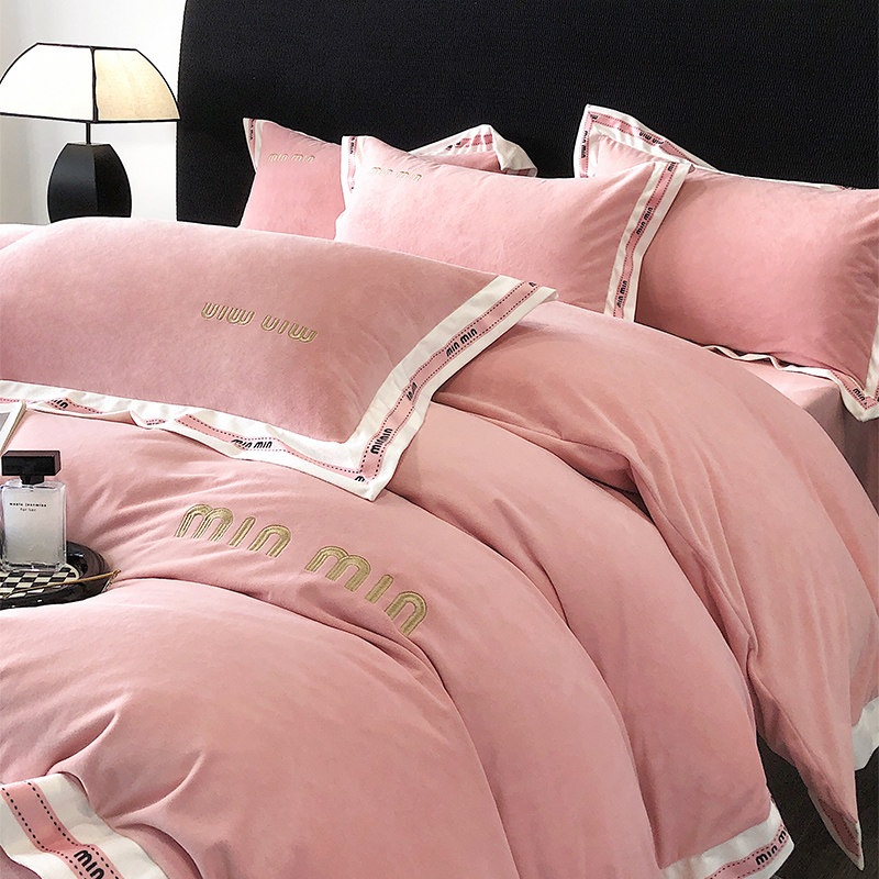 A类母婴级宝宝绒四件套冬季牛奶绒被套加厚保暖法莱绒三件套毛绒4