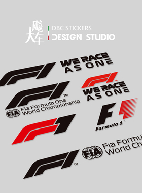 适用F1赛事WE RACE AS ONE方程式车身装饰风挡玻璃引擎盖改装车贴