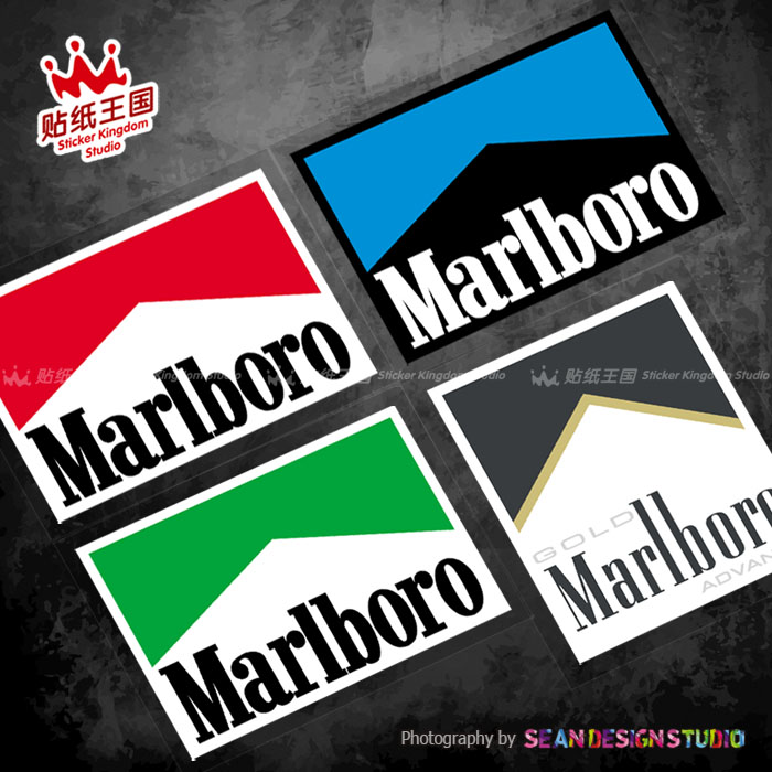 适用Marlboro 万宝路 汽车摩托车贴纸 个性防水行李箱装饰贴花