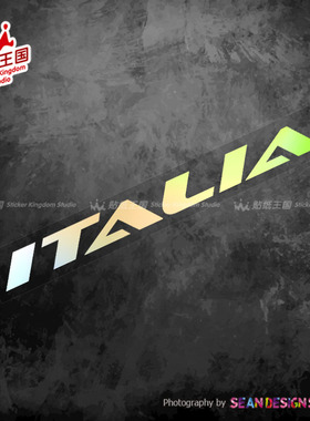 适用Italia意大利汽车车窗贴纸摩托车装饰车贴反光个性字母贴花