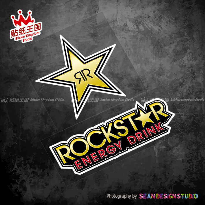 适用Rockstar Energy 极限运动反光贴纸越野林道摩托车汽车装饰贴