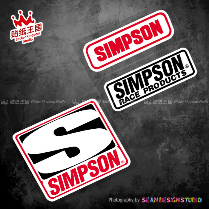 适用Simpson 辛普森复古头盔反光贴纸个性改装摩托车防水防晒贴花