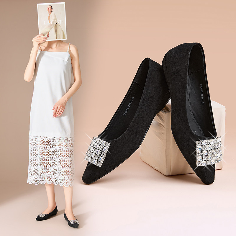 香香莉平底鞋女2025年秋季新款法式水钻气质名媛单鞋030675