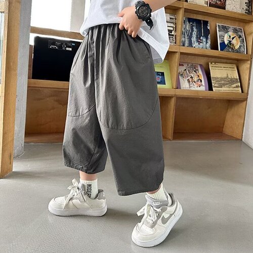 男童裤子夏季薄款2026新款儿童冰丝速干中大童男孩夏装七分裤韩版
