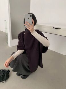 2026秋冬新款韩版宽松慵懒风双面羊毛大衣女中长款毛呢外套