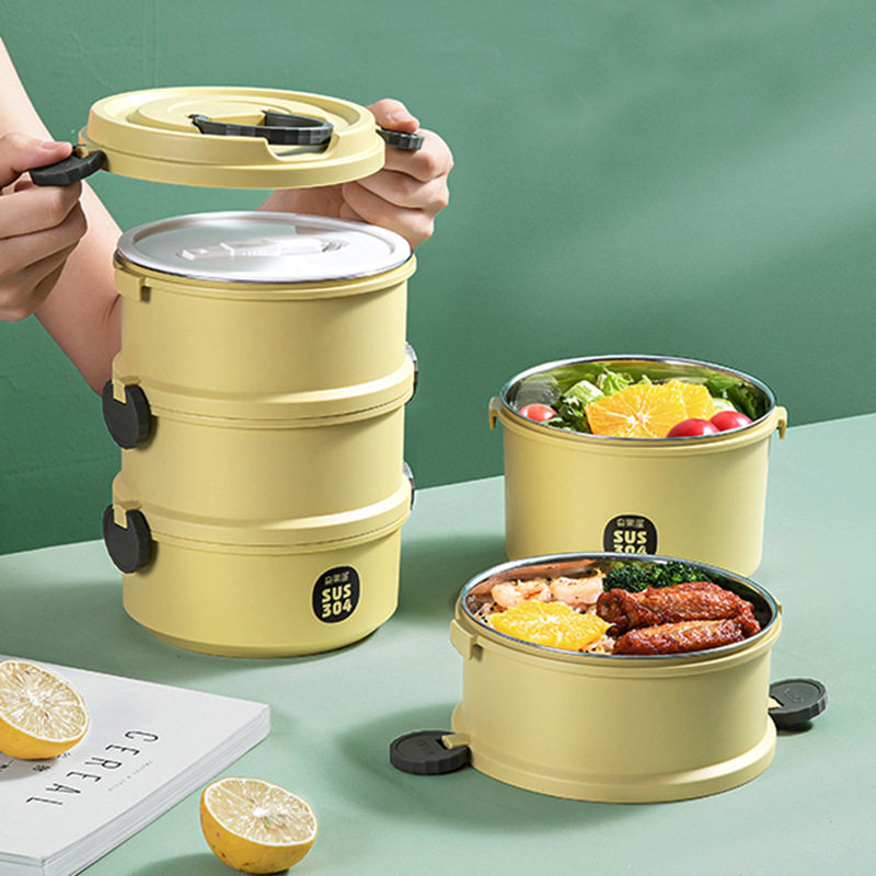 奇果屋多层不锈钢手提饭桶上班族保温饭盒便当盒学生食堂打饭餐盒