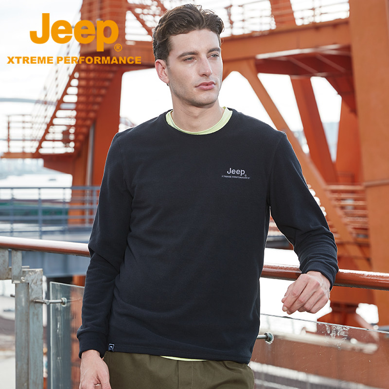 Jeep吉普秋冬圆领抓绒衣男士纯色打底衫休闲宽松大码潮流长袖T恤,户外/登山/野营/旅行用品,抓绒衣,淘宝优惠券,粉丝福利购,淘宝优惠卷