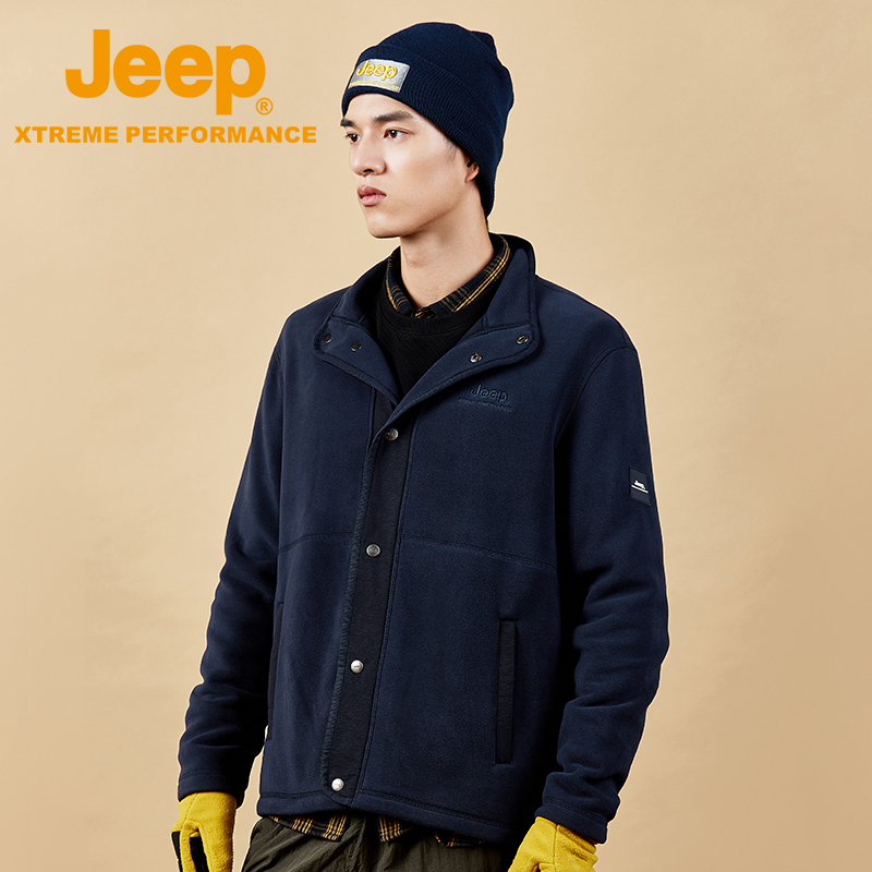 Jeep户外抓绒衣男保暖外套