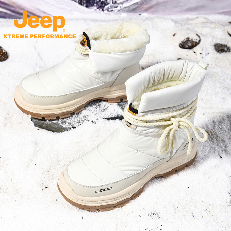 加绒加厚雪地靴滑雪鞋Jeep吉普