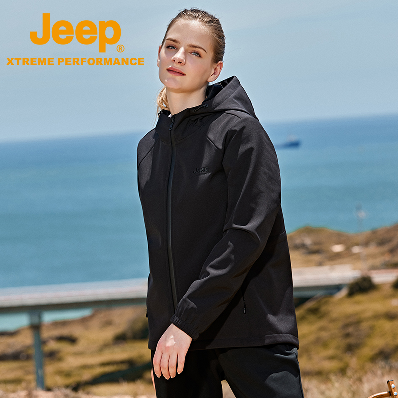 jeep吉普女士连帽防风保暖夹克