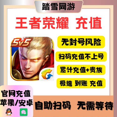 王者荣耀点券代充1000/21600/5000/648充值可涨贵族累充活动皮肤