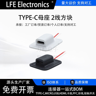 type-c母座手机充电母头USB C口 TPC充电口电源座改装 防水连接器