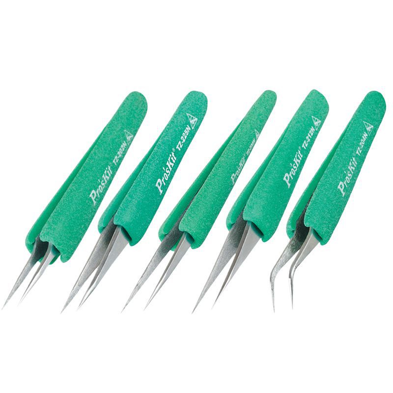 宝工TZ-212N不锈钢细尖高弹性抗磁镊子电子元件夹子工具202/204N