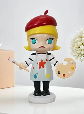 新款潮玩物手办茉莉小画家公仔网红店装饰礼品家居电视柜酒柜摆件