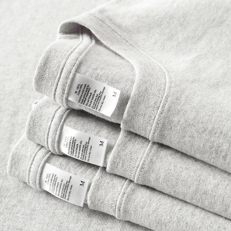 thumbnail for 300g heavyweight American cotton short sleeve T-shirt couple solid color top casual large size undershirt pure white T men's and women's style
