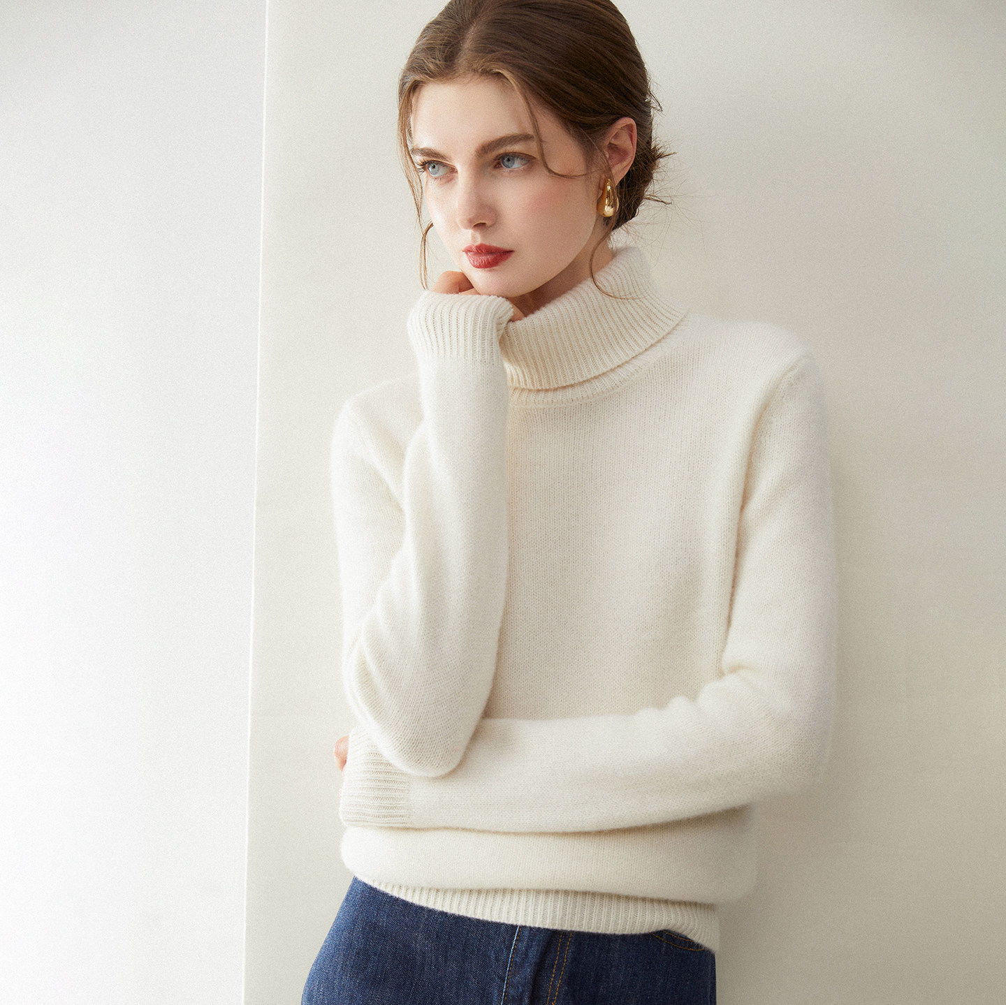 秋冬新款100%纯山羊绒衫女高领针织加厚打底衫气质软糯宽松毛衣潮,女装/女士精品,羊绒衫,淘宝优惠券,粉丝福利购,淘宝优惠卷