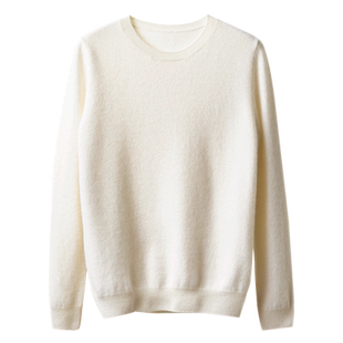 圆领羊绒衫女100%纯山羊绒套头毛衣2025秋冬新款百搭短款针织打底