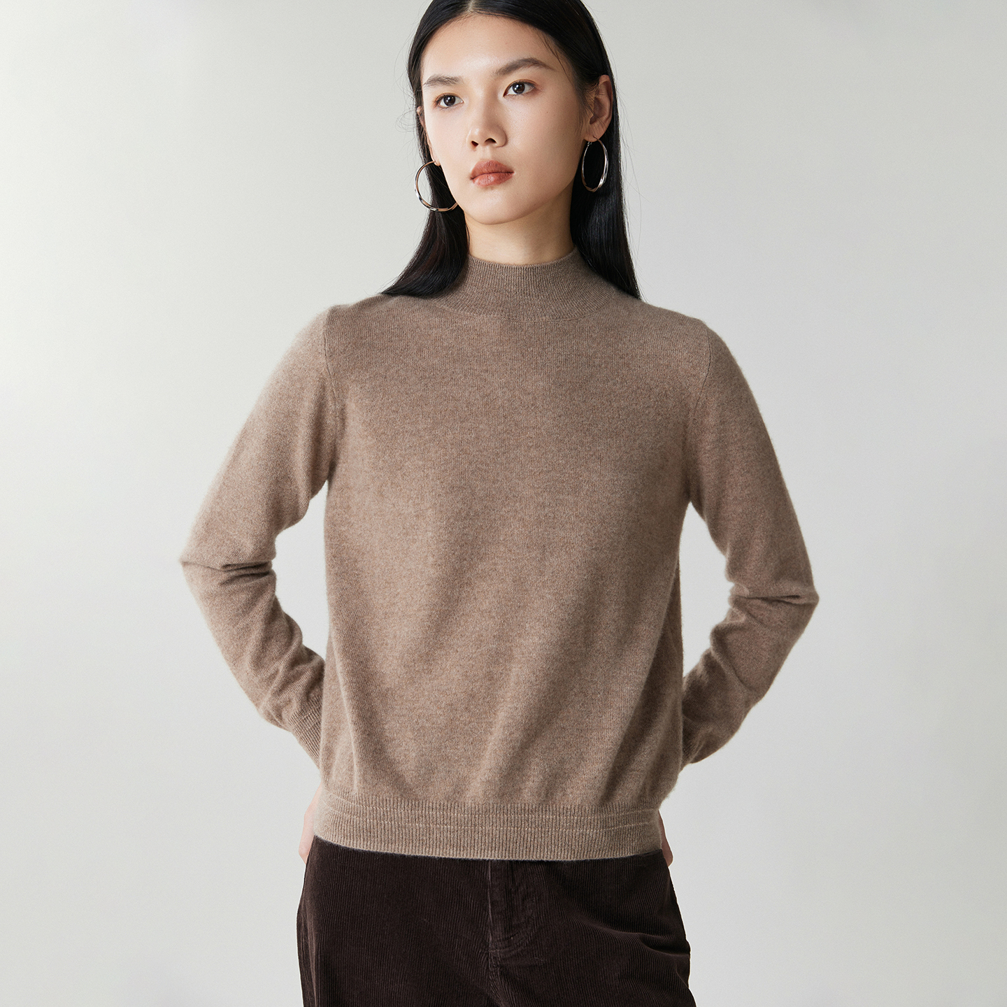 25秋冬新款100%山羊绒打底衫女内搭简约半高领毛衣百搭保暖针织衫