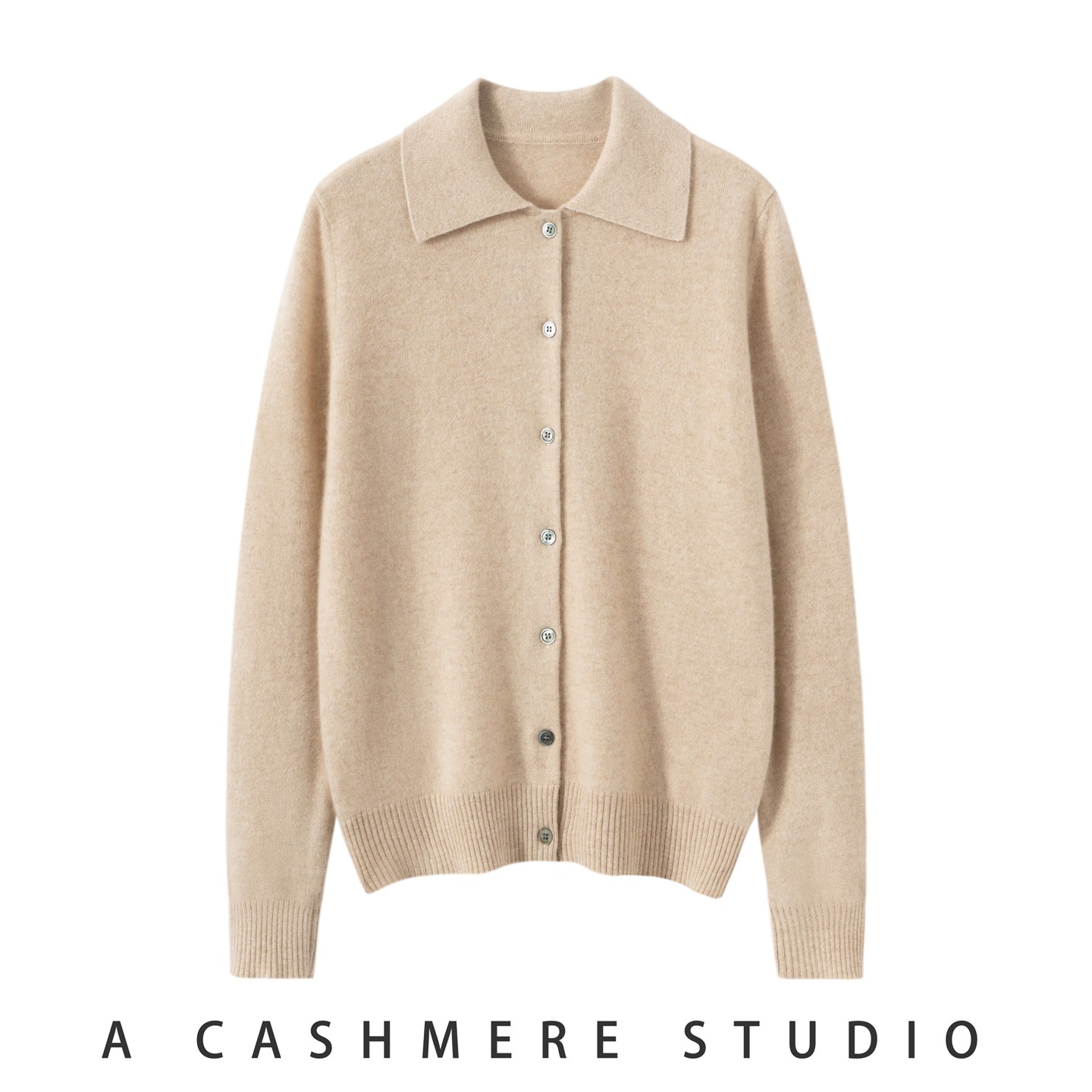 POLO领开衫纯色外套2025秋冬新款100%纯山羊绒衫简约百搭时尚毛衣,女装/女士精品,羊绒衫,淘宝优惠券,粉丝福利购,淘宝优惠卷