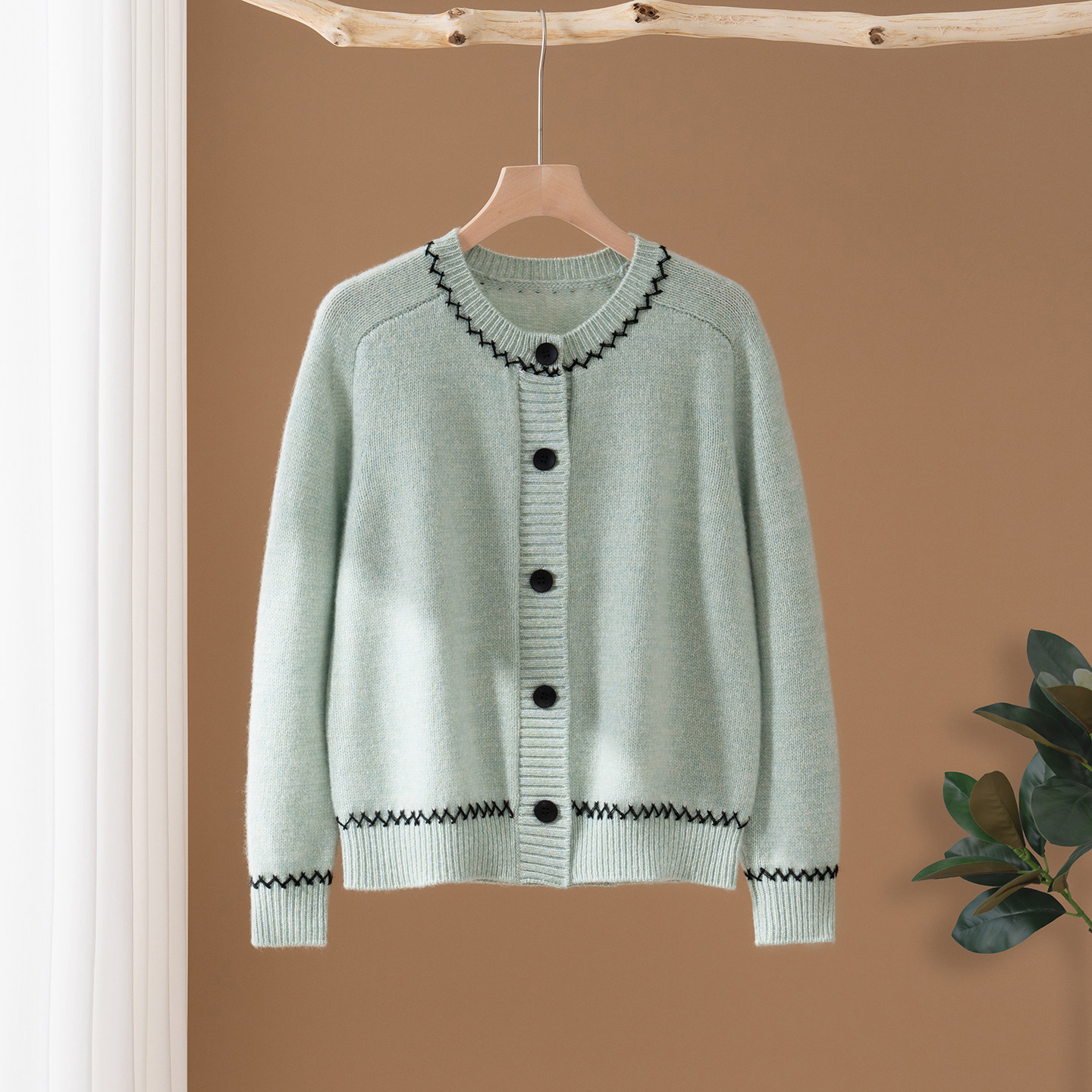 秋冬新款100%纯山羊绒衫女加厚圆领针织开衫宽松时尚毛衣百搭外套,女装/女士精品,羊绒衫,淘宝优惠券,粉丝福利购,淘宝优惠卷