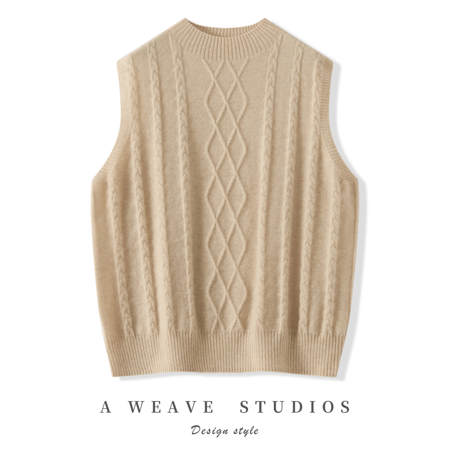 25秋冬新款100%纯山羊绒衫女纯色半高领套头百搭慵懒休闲针织马甲