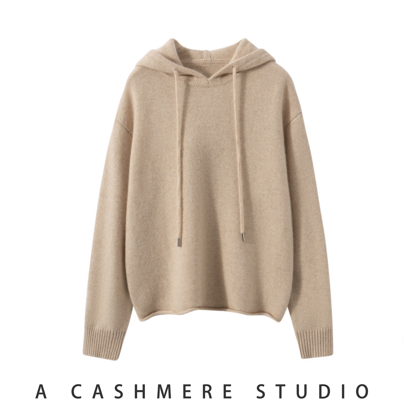 2025秋冬新款100%山羊绒衫加厚连帽休闲简约百搭帽衫宽松保暖卫衣