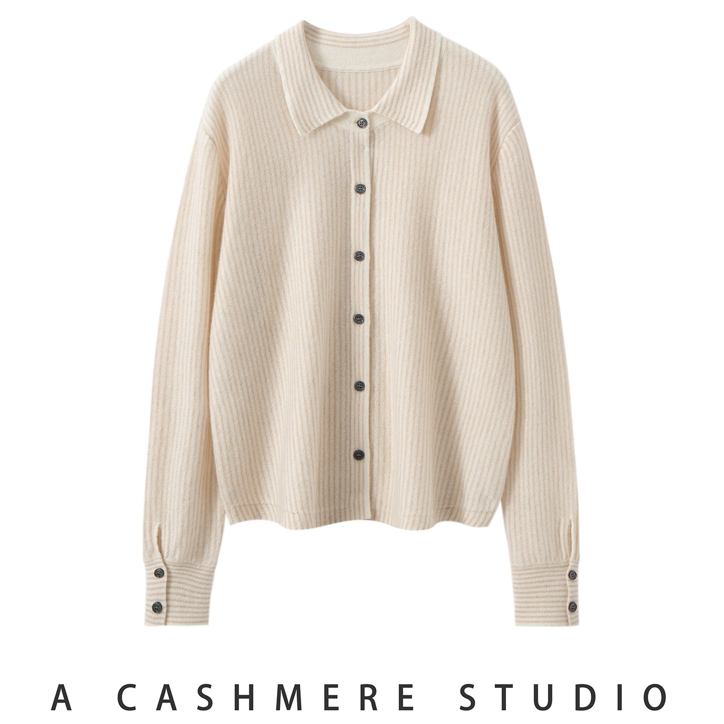 2025新款秋冬100%纯山羊绒衫女翻领针织开衫宽松百搭毛衣外套上衣