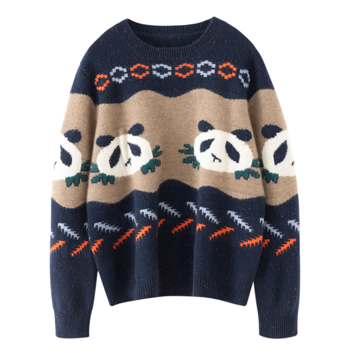 秋冬新款100%山羊绒衫女卡通提花圆领加厚宽松显瘦针织打底衫毛衣,女装/女士精品,羊绒衫,淘宝优惠券,粉丝福利购,淘宝优惠卷