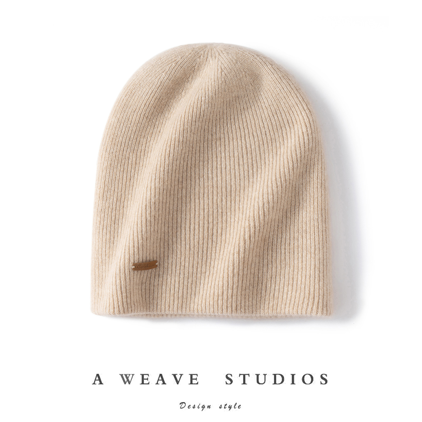 秋冬新款100%纯山羊绒帽子女保暖堆堆冷帽纯色护耳毛线针织帽百搭