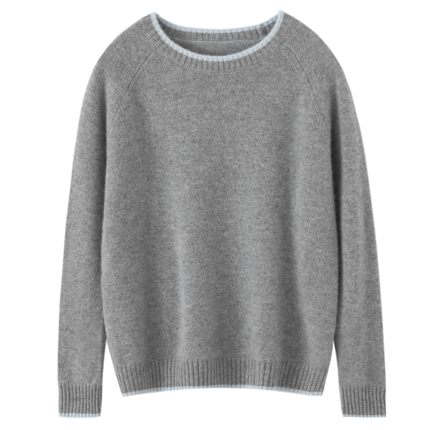 2025秋冬新款100%山羊绒衫女加厚圆领拼色宽松百搭针织衫打底毛衣,女装/女士精品,羊绒衫,淘宝优惠券,粉丝福利购,淘宝优惠卷